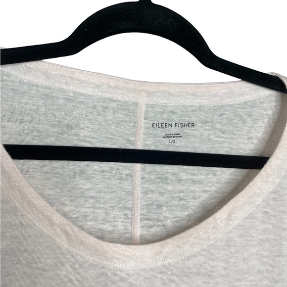 Eileen Fisher Asymmetrical Hem Top Size Large Soft Pink 100% Organic Linen NWOT - Picture 5 of 5